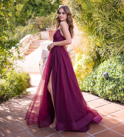 Dani Gown - Mulberry - Lace &amp; Tulle A-line Dress