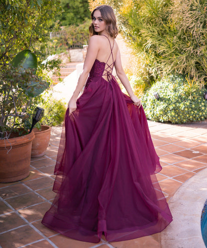 Dani Gown - Mulberry - Lace &amp; Tulle A-line Dress