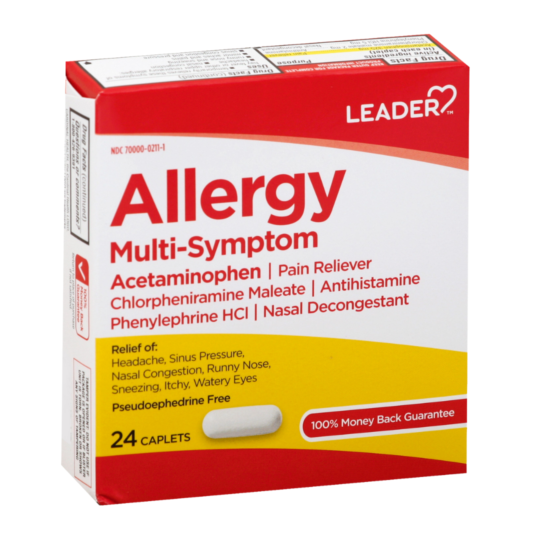 Leader Allergy Multi‑Symptom Relief Capsules (24 ct) by Farmacias Savia