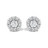 10K White Gold 1 1/2 Cttw Lab Grown Diamond Halo Stud Earrings  DestGlow