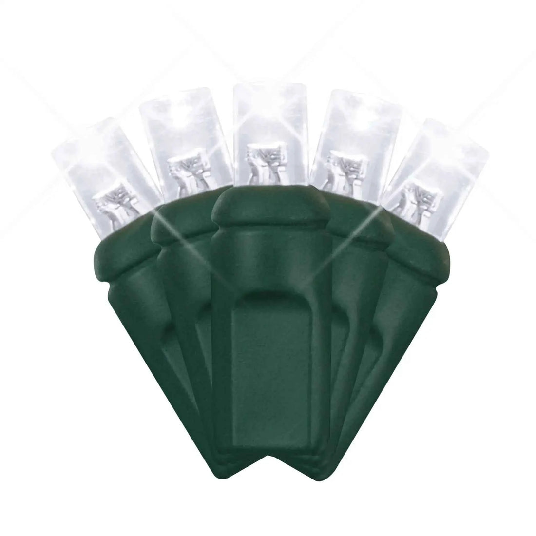 LED Mini Lights 5MM Pure White Twinkle Green Wire  6" Spacing