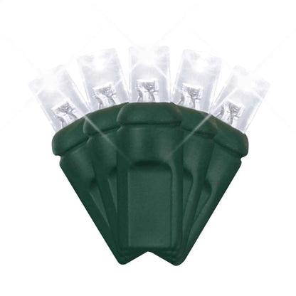 LED Mini Lights 5MM Pure White Twinkle Green Wire  6" Spacing
