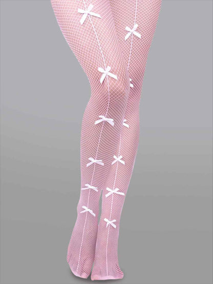 Bow Tie Fishnet Tights