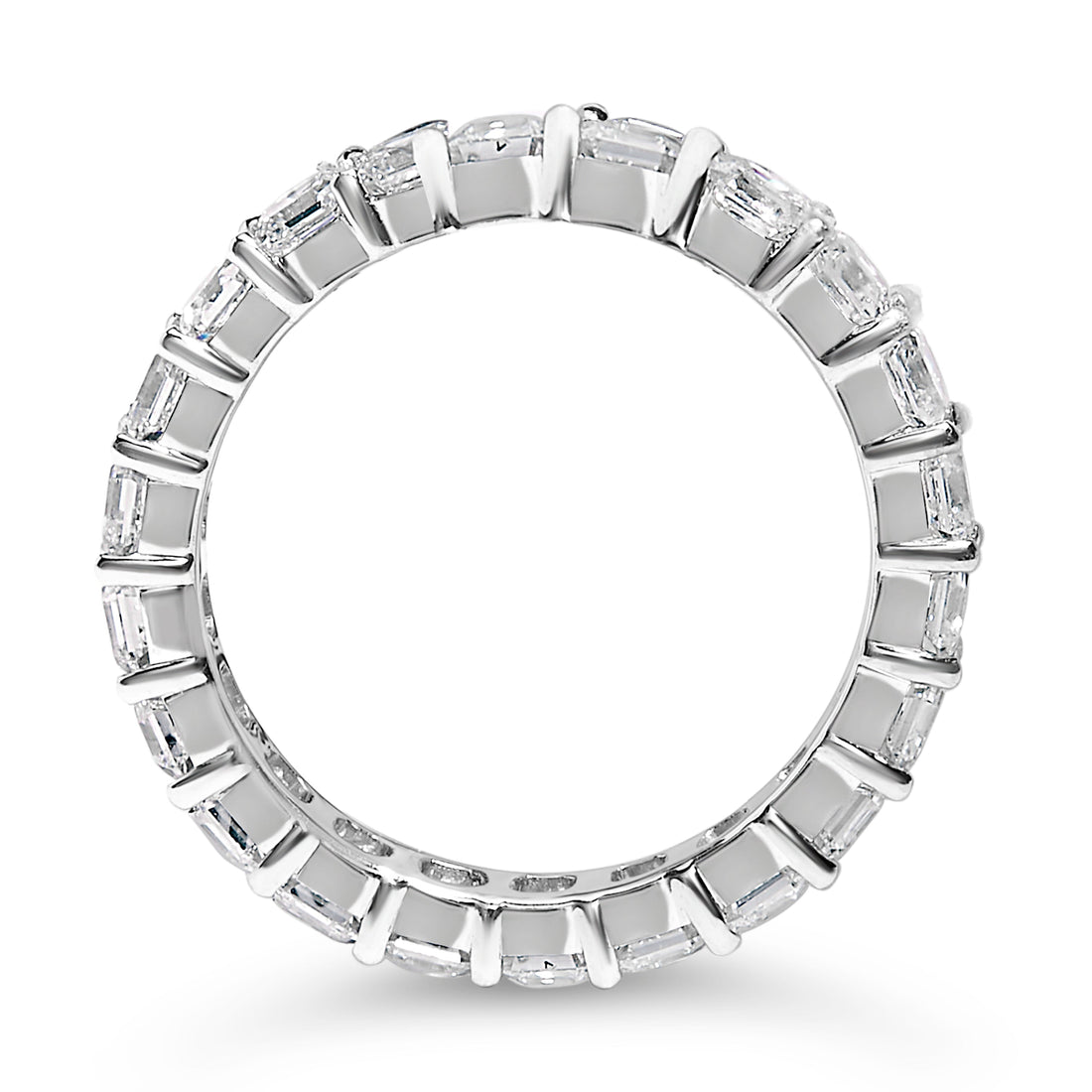14K White Gold 2 1/3 Cttw Asscher Cut Lab Grown Diamond Eternity Band Ring (E-F Color, VS1-VS2 Clarity) - Ring Size 5.5 by Bids.com