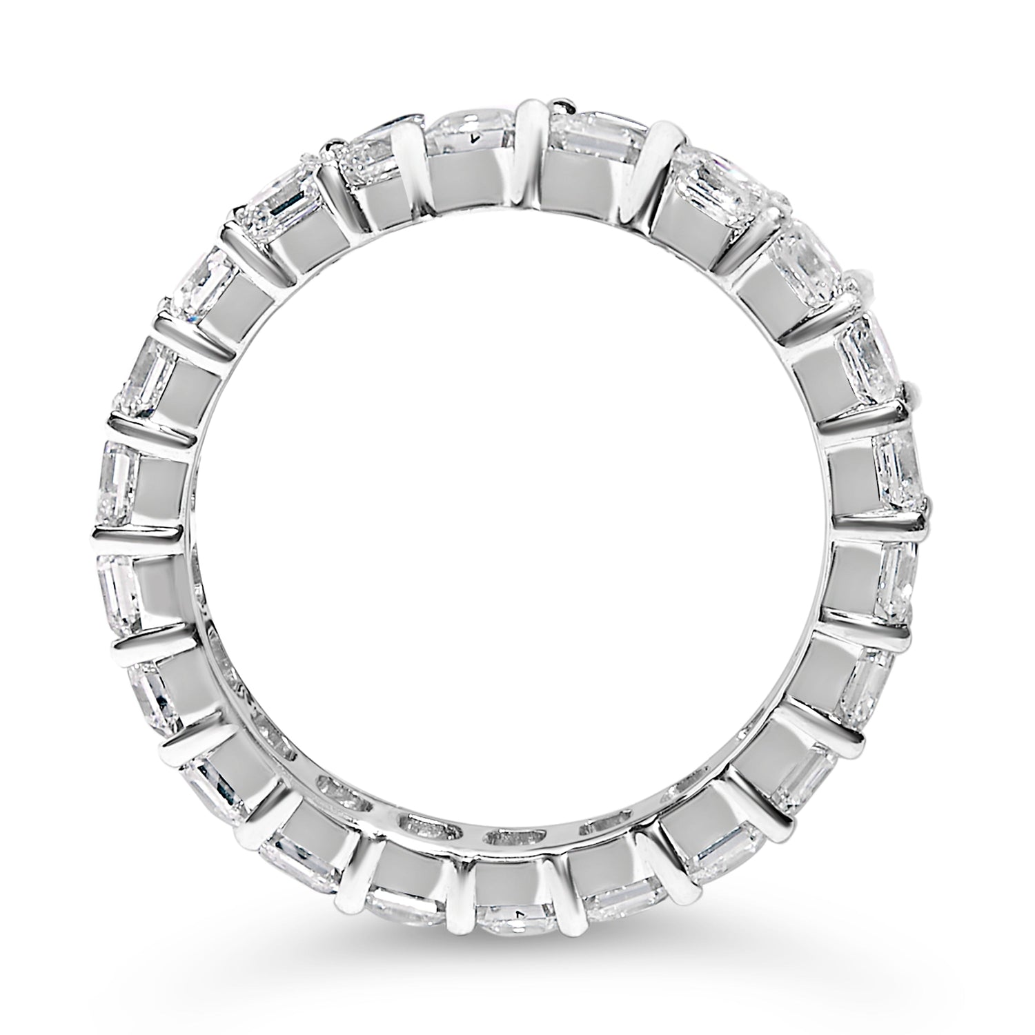 14K White Gold 2 1/3 Cttw Asscher Cut Lab Grown Diamond Eternity Band Ring (E-F Color, VS1-VS2 Clarity) - Ring Size 5.5 by Bids.com