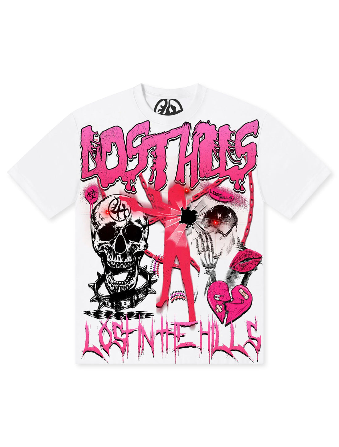 Losthills Broken Heart Tee - White by Denim Exchange