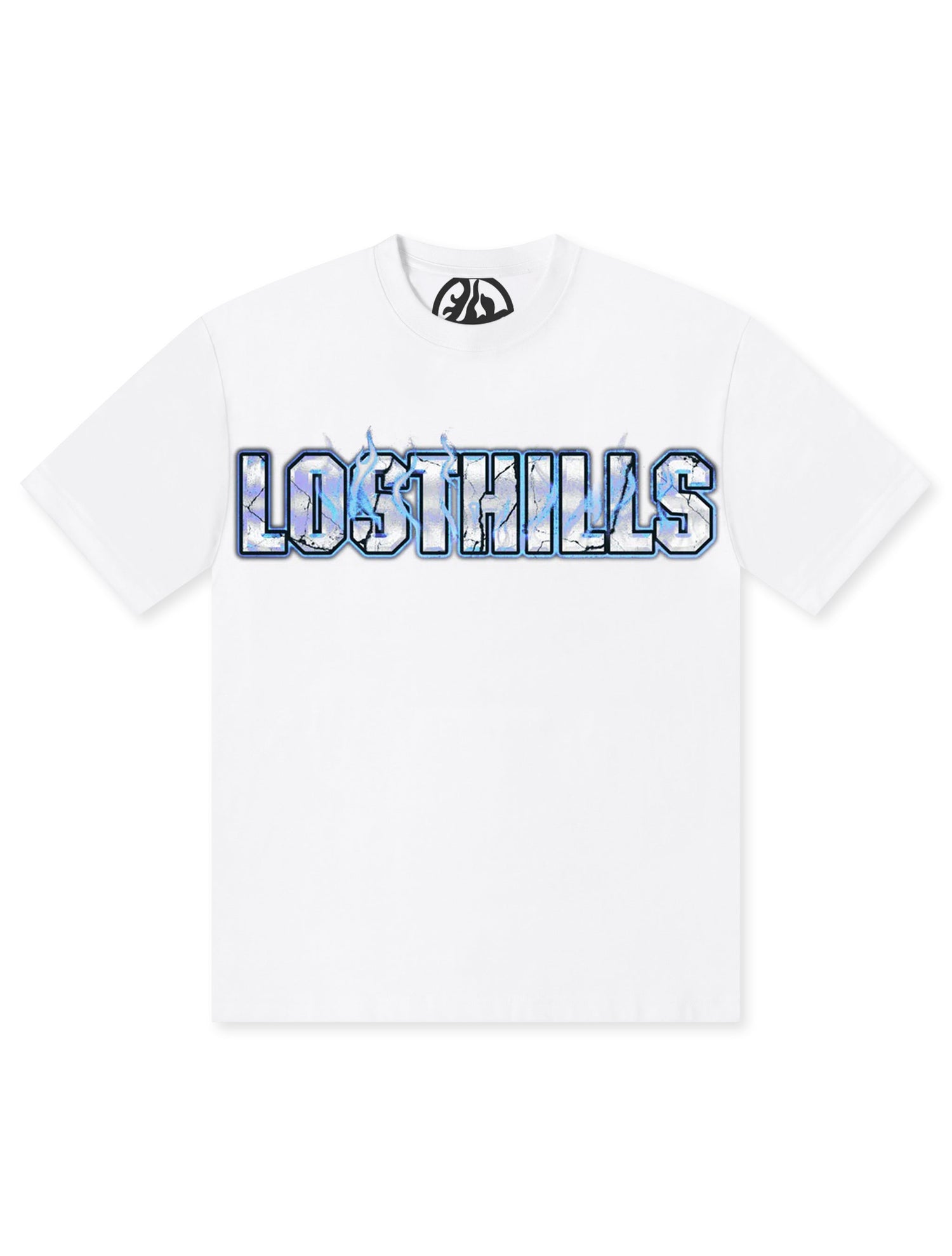Losthills Inverted Logo Tee - White by Denim Exchange