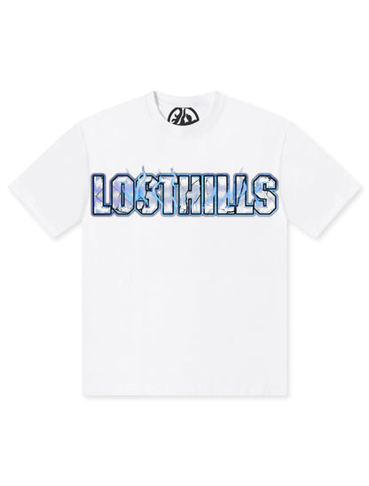 Losthills Inverted Logo Tee - White by Denim Exchange