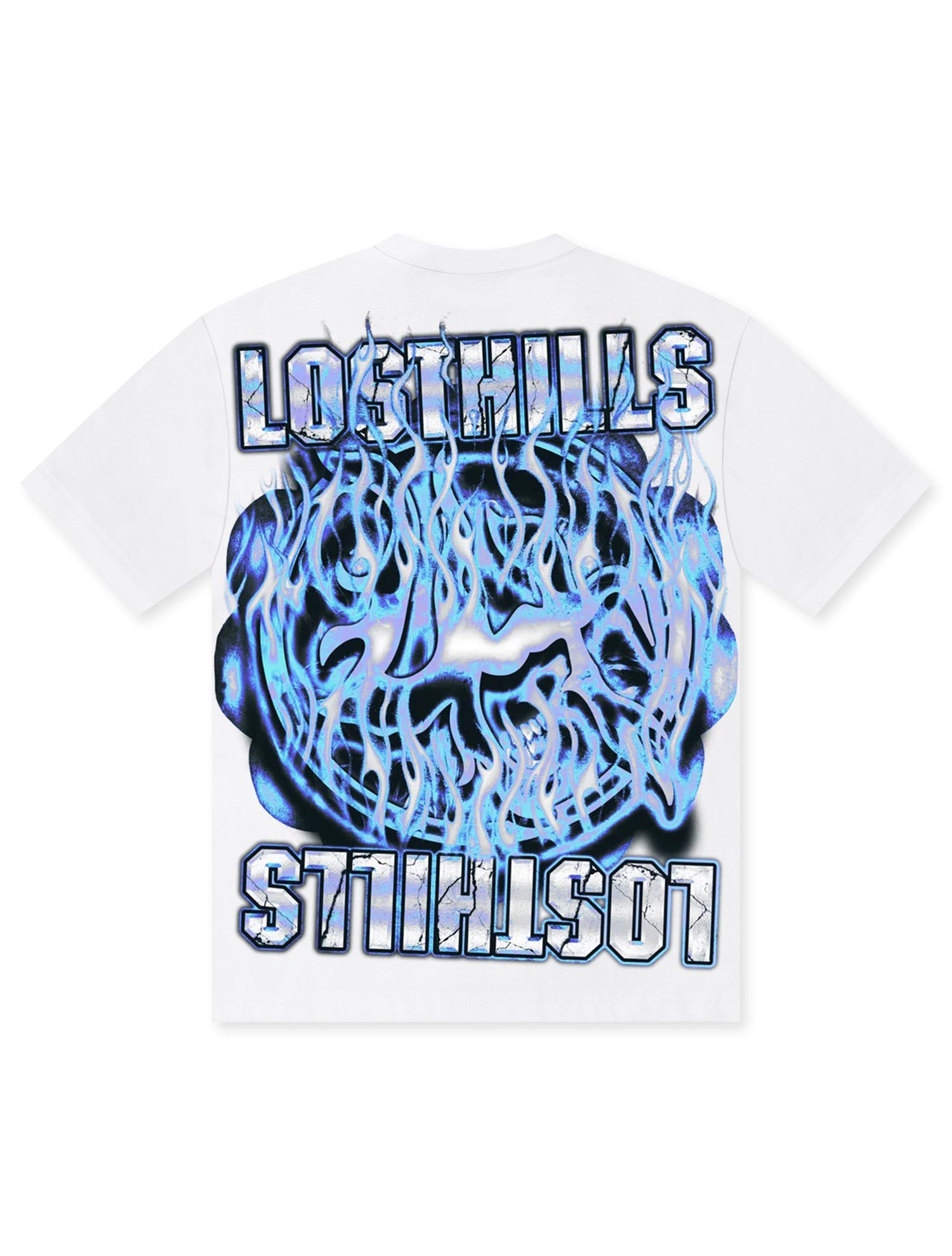 Losthills Inverted Logo Tee - White by Denim Exchange