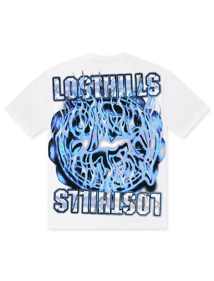 Losthills Inverted Logo Tee - White by Denim Exchange