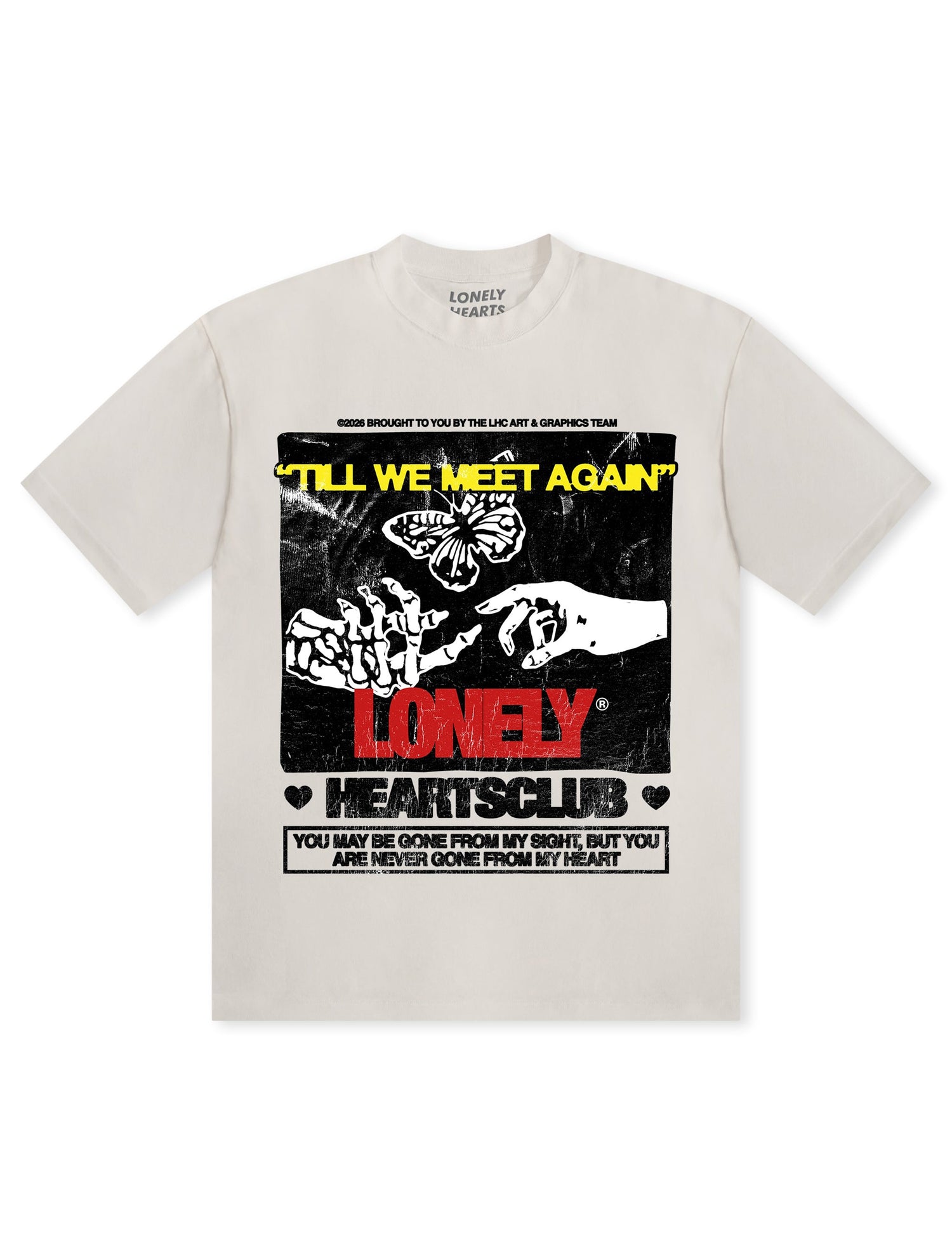 Lonely Hearts Club Till We Met Again Premium T-Shirt - Cream by Denim Exchange