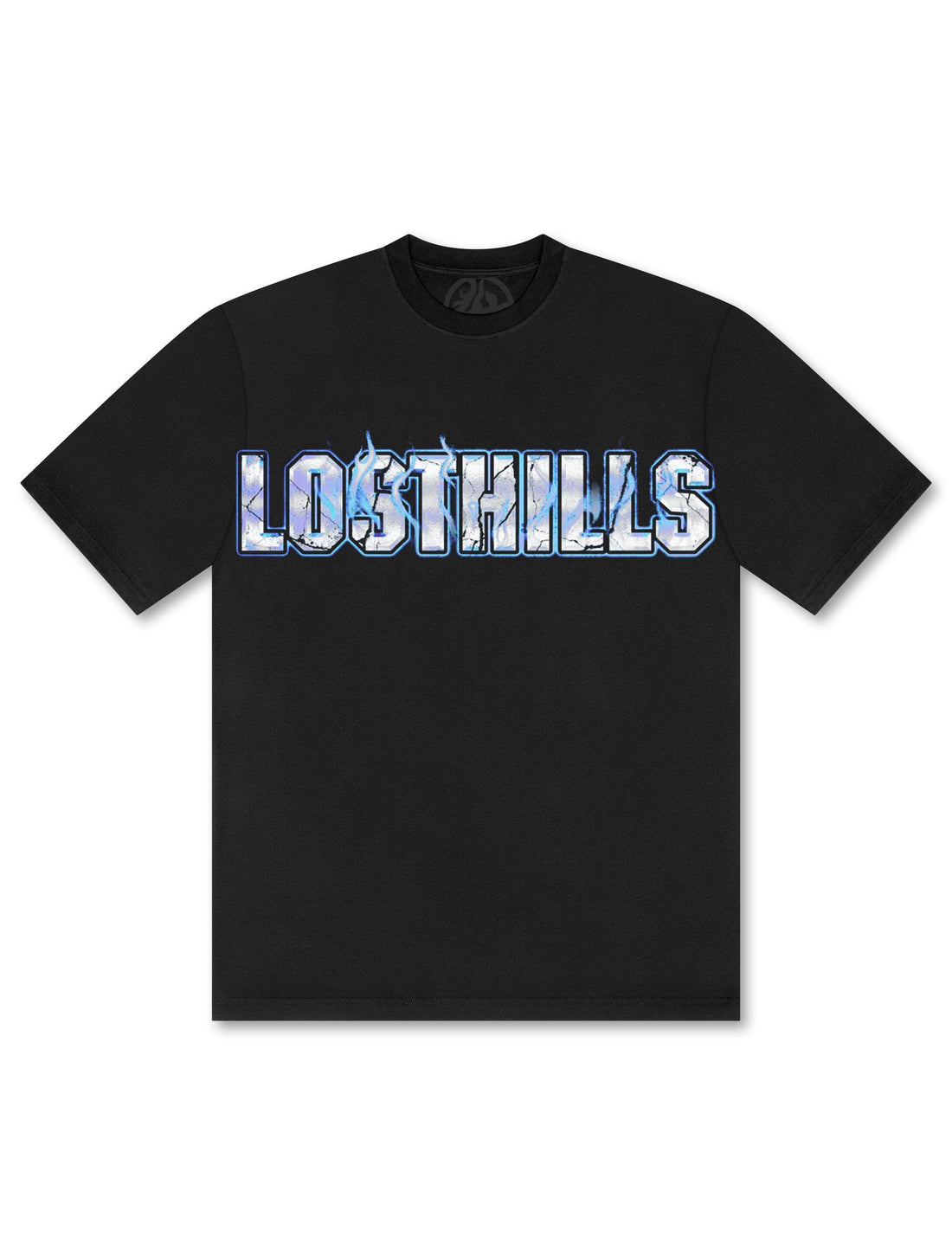 Losthills Inverted Logo Tee - Black by Denim Exchange