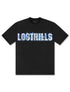 Losthills Inverted Logo Tee - Black by Denim Exchange