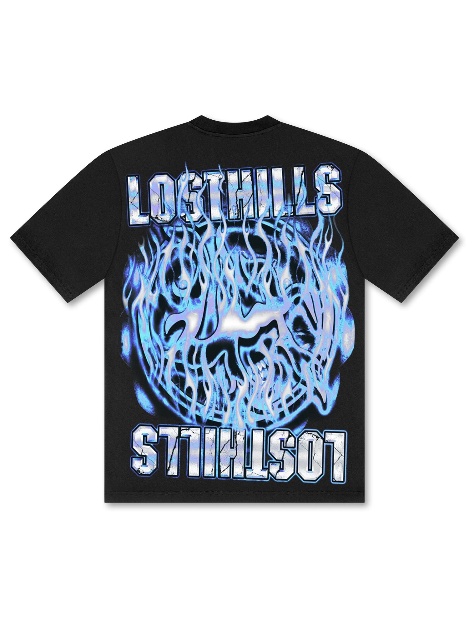 Losthills Inverted Logo Tee - Black by Denim Exchange