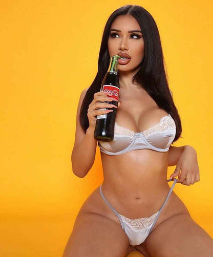 2pc Lace &amp; Satin Underwire Bra Set