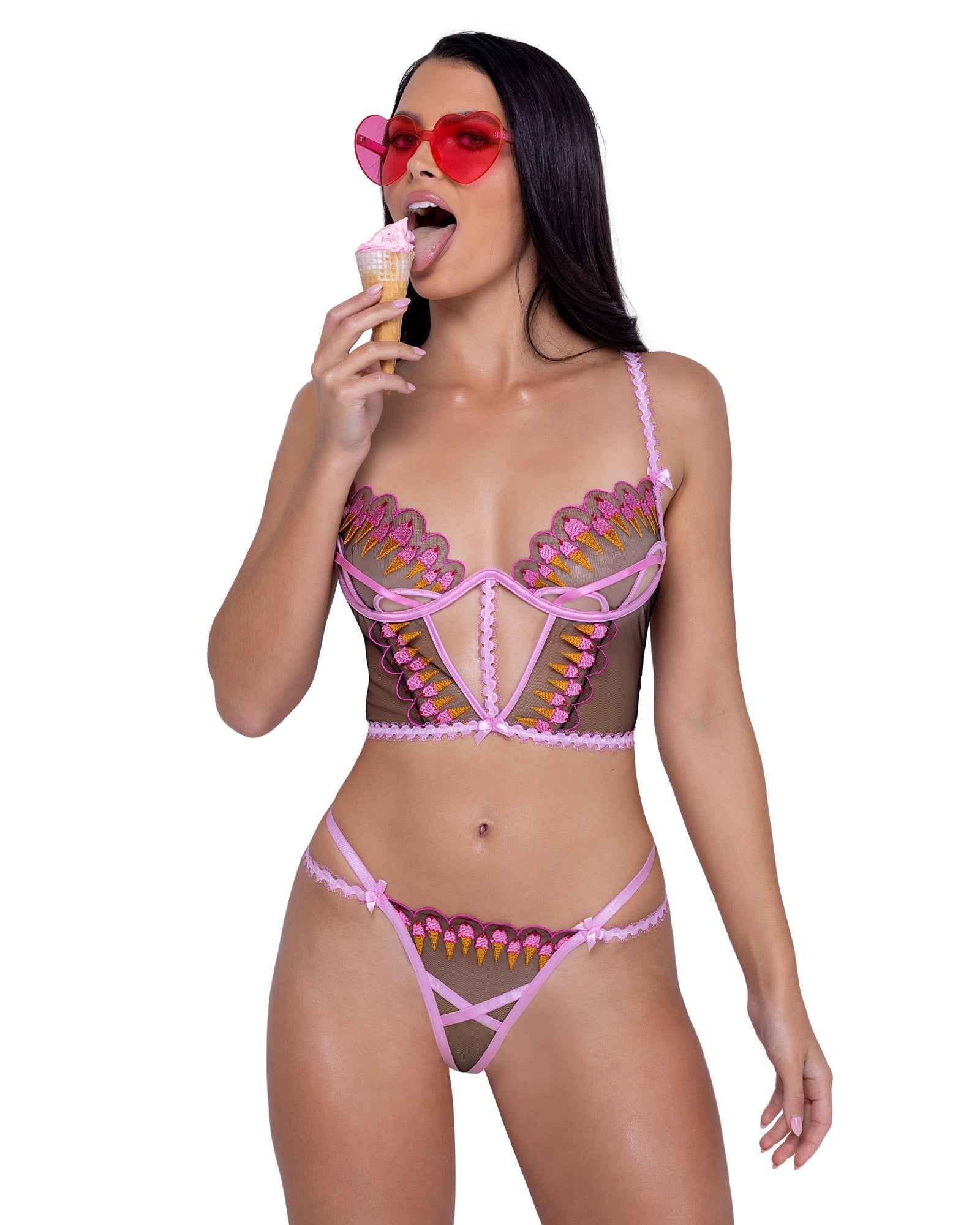 Strawberry Sherbet 2-Piece  Bustier Short Set
