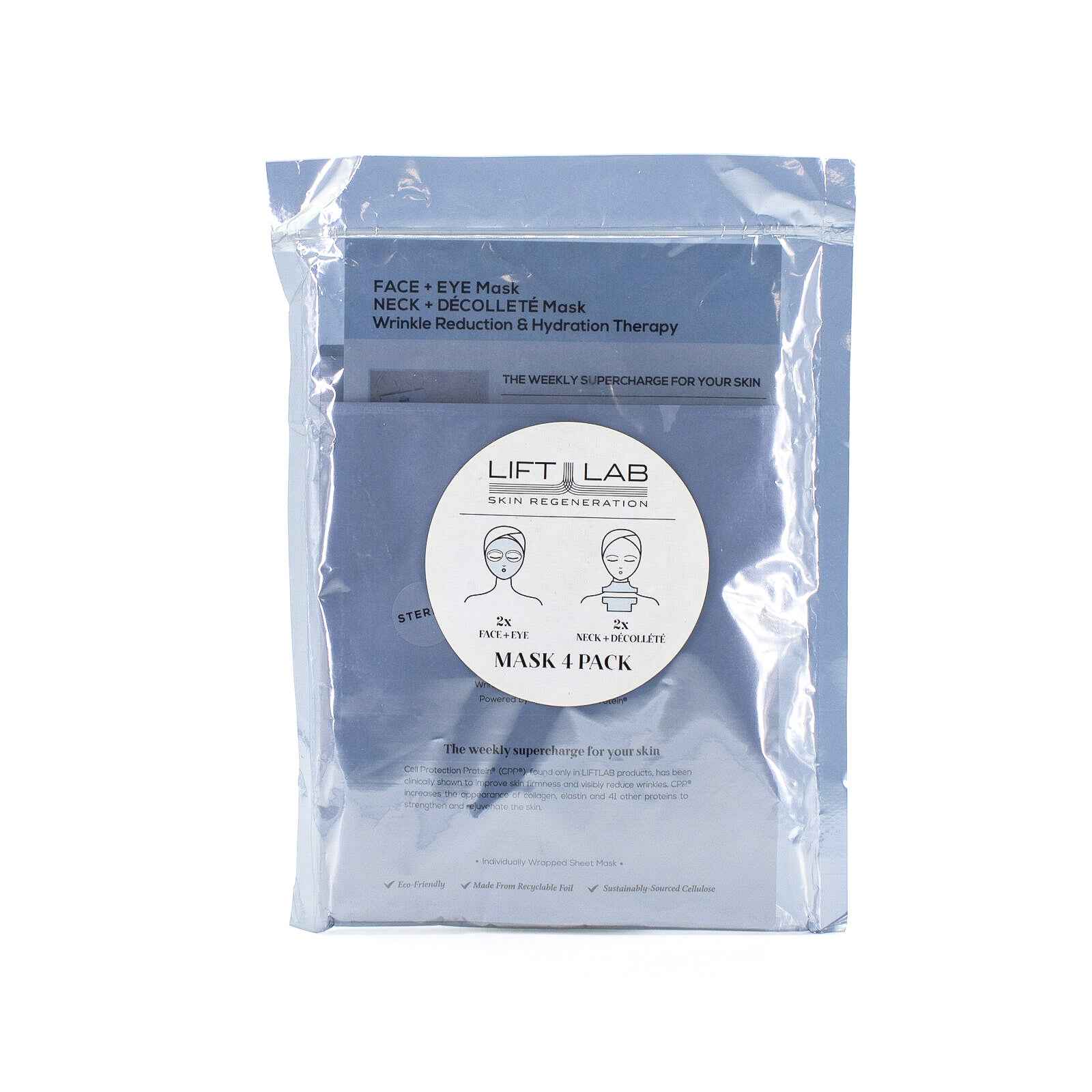 LIFTLAB Wrinkle Reduction &amp; Hydration Therapy Mask Set 4 pieces - Imperfect Box