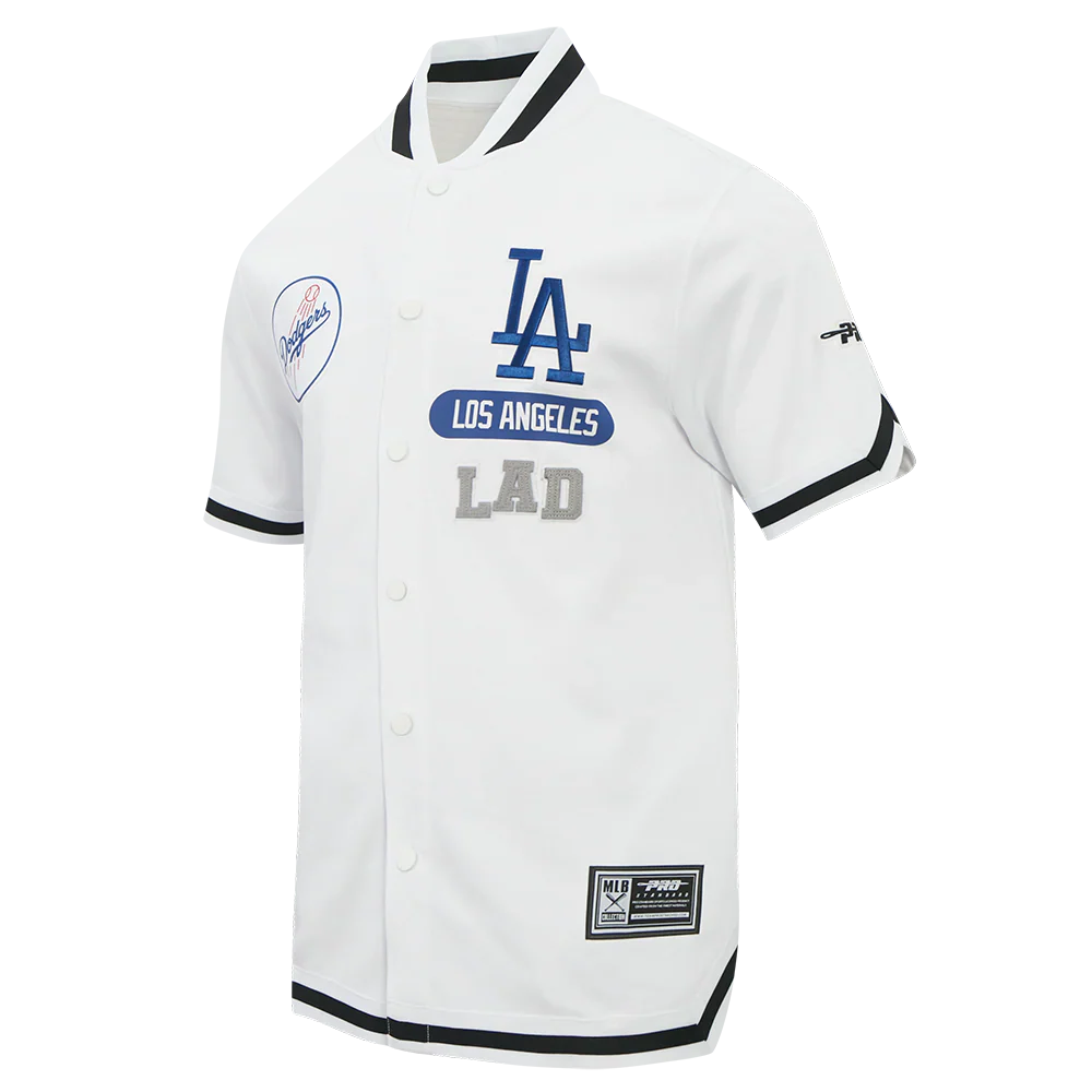Pro Standard Los Angeles Dodgers Letterman Button Down - White by Denim Exchange
