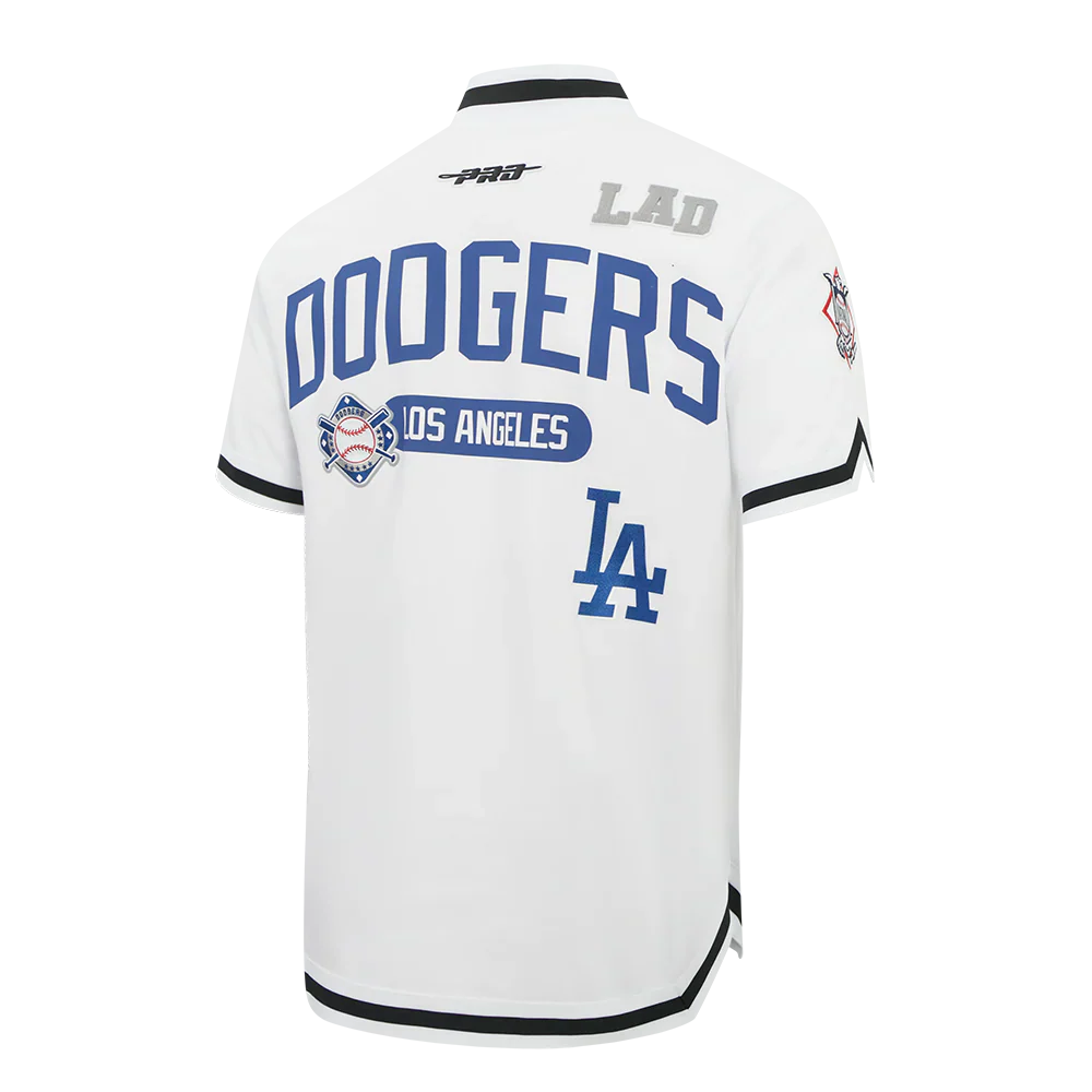 Pro Standard Los Angeles Dodgers Letterman Button Down - White by Denim Exchange