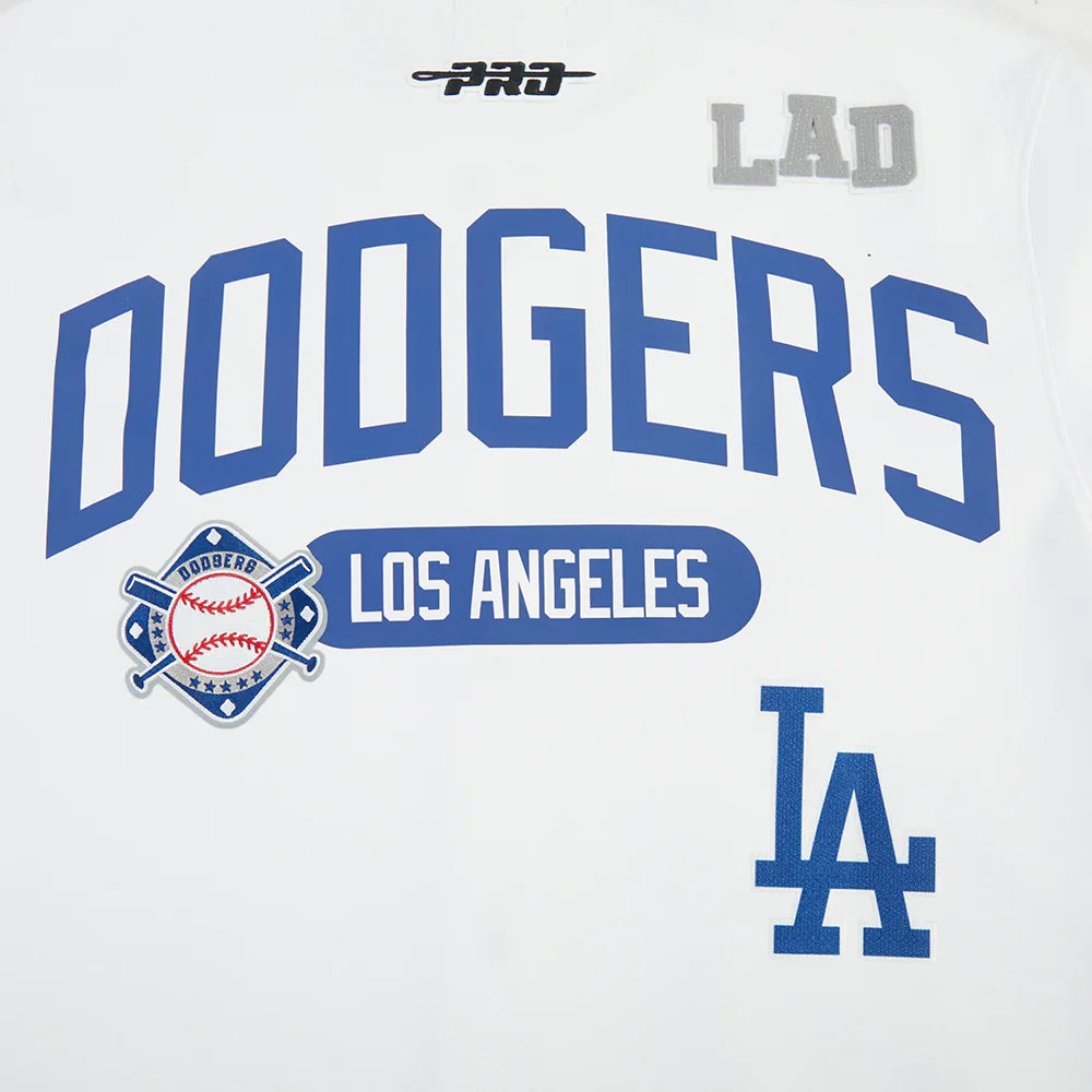 Pro Standard Los Angeles Dodgers Letterman Button Down - White by Denim Exchange