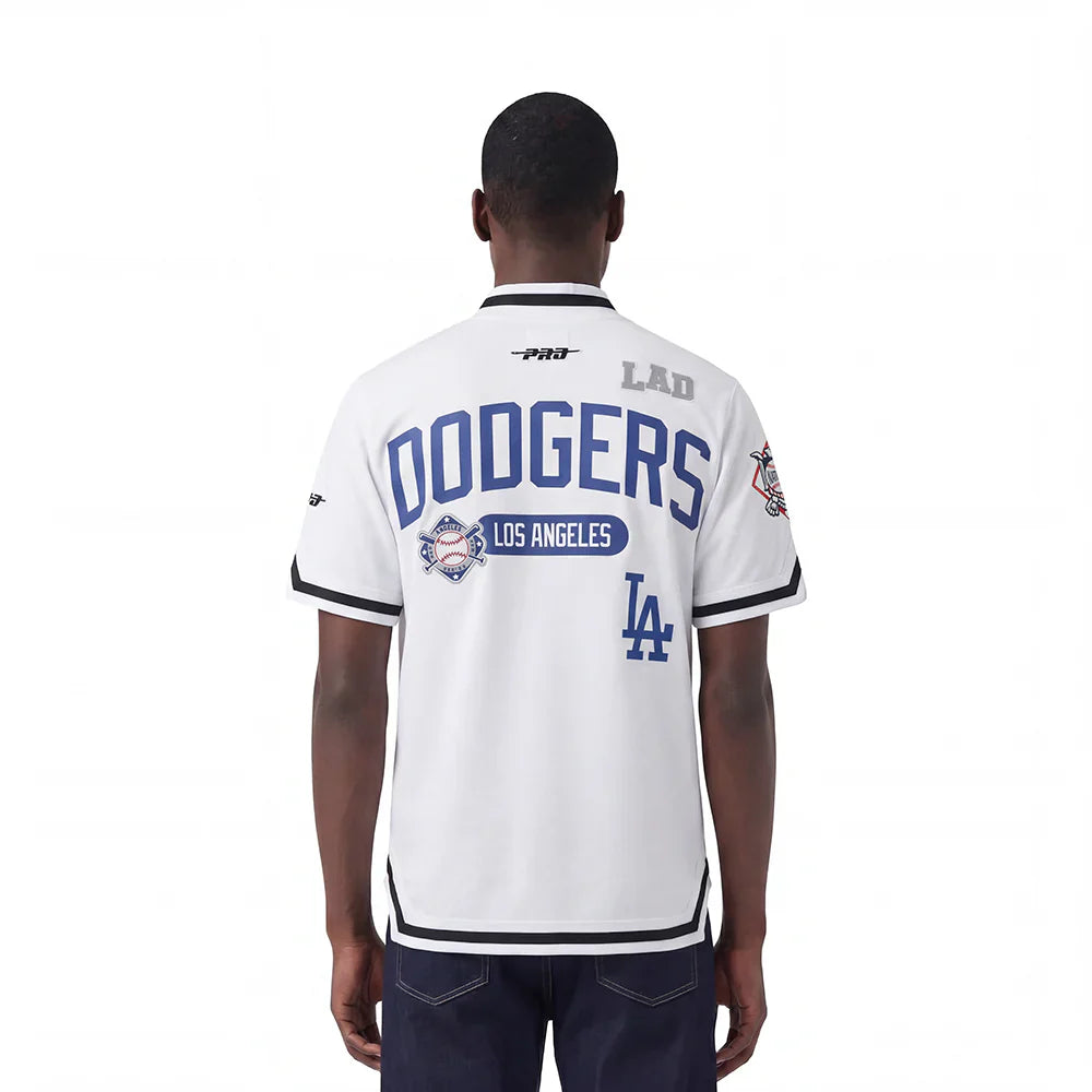 Pro Standard Los Angeles Dodgers Letterman Button Down - White by Denim Exchange