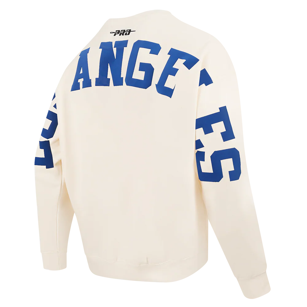 Pro Standard LA Dodgers Wingspan Drop Shoulder Crewneck - Eggshell by Denim Exchange