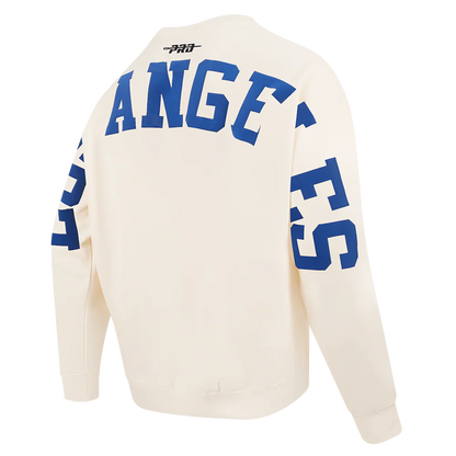 Pro Standard LA Dodgers Wingspan Drop Shoulder Crewneck - Eggshell by Denim Exchange
