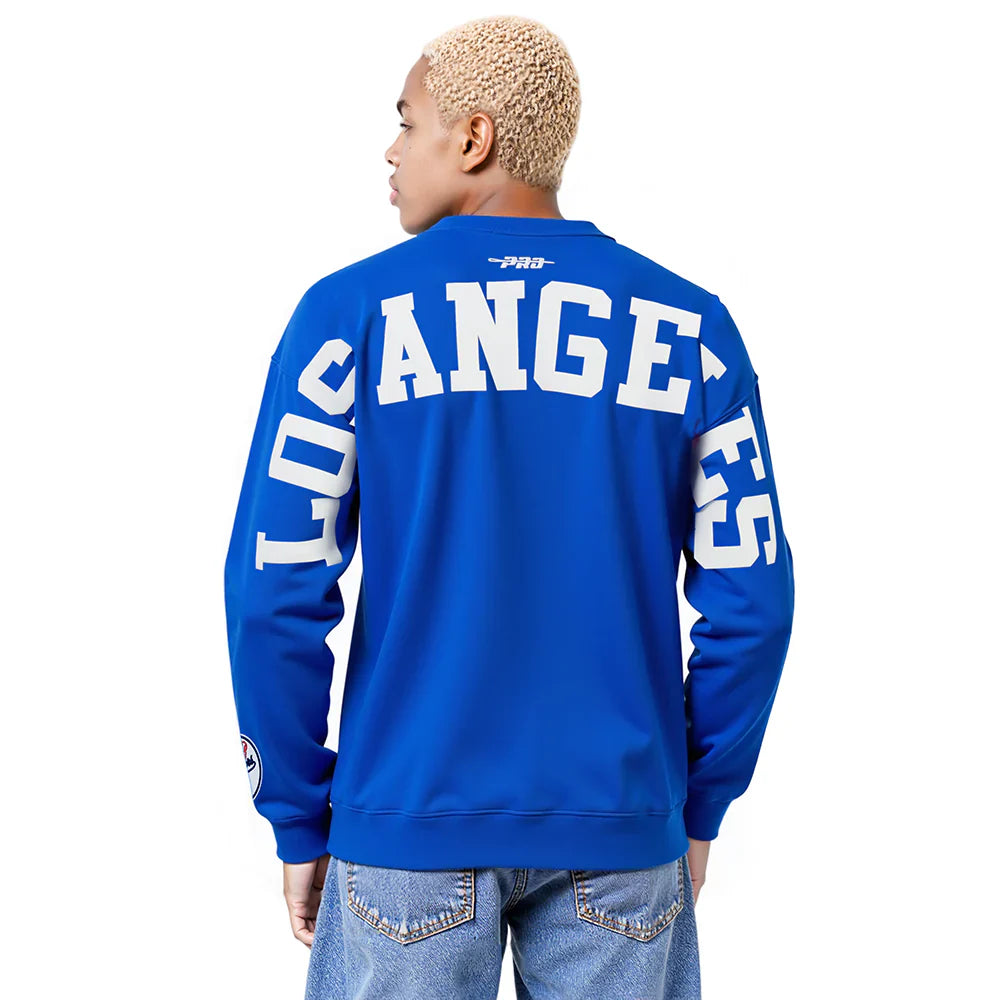 Pro Standard LA Dodgers Wingspan Drop Shoulder Crewneck - Royal Blue by Denim Exchange