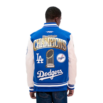 Pro Standard LA Dodgers World Series Wool Varsity Jacket - Royal Blue by Denim Exchange