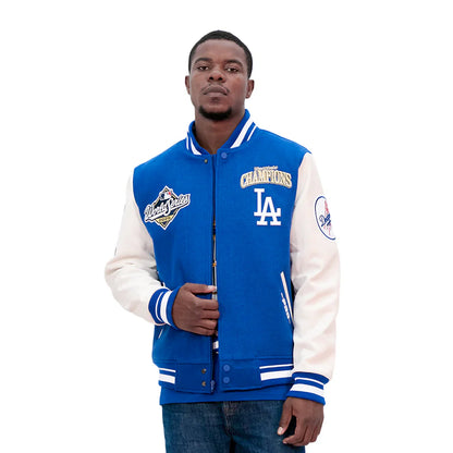 Pro Standard LA Dodgers World Series Wool Varsity Jacket - Royal Blue by Denim Exchange