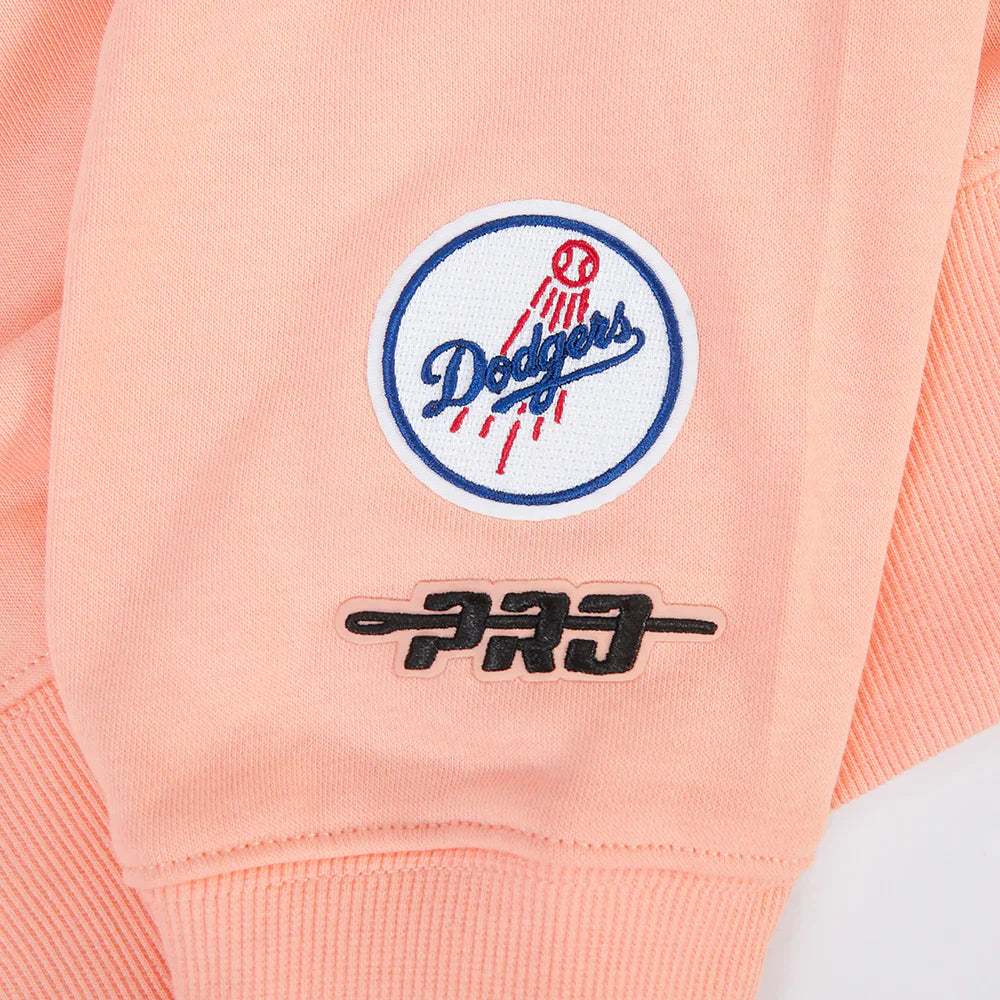 Pro Standard Womens LA Dodgers Cropped Wingspan Crewneck - Guava by Denim Exchange