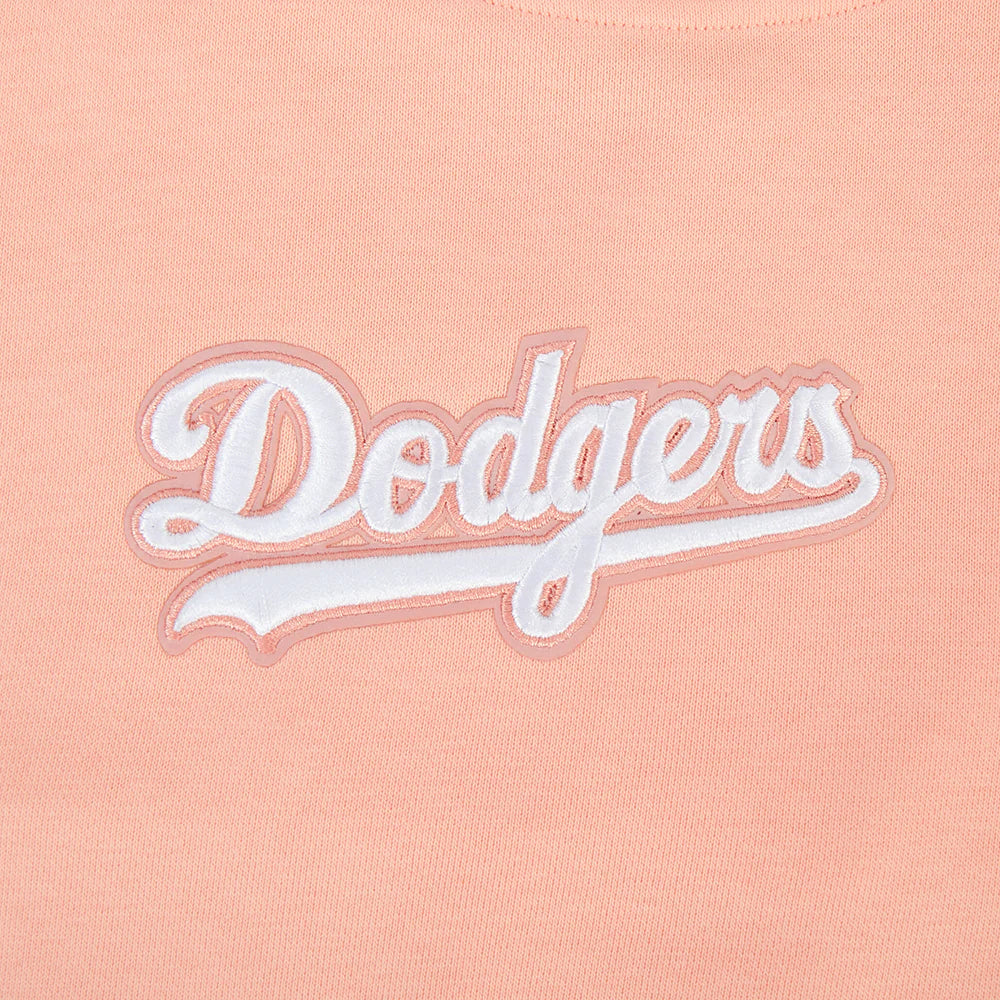 Pro Standard Womens LA Dodgers Cropped Wingspan Crewneck - Guava by Denim Exchange