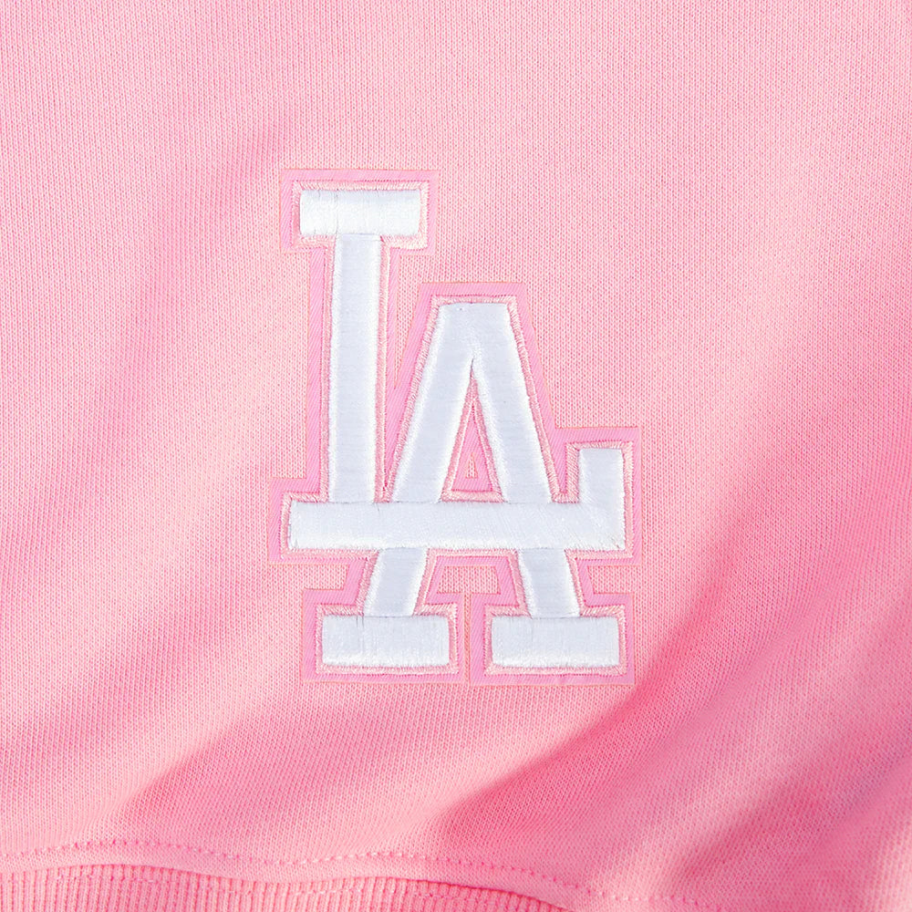 Pro Standard Womens LA Dodgers Cropped Wingspan Crewneck - Pink by Denim Exchange