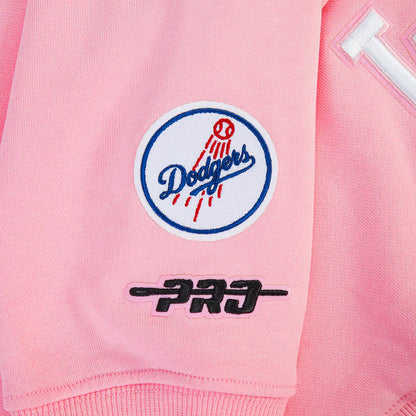 Pro Standard Womens LA Dodgers Cropped Wingspan Crewneck - Pink by Denim Exchange
