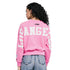 Pro Standard Womens LA Dodgers Cropped Wingspan Crewneck - Pink by Denim Exchange