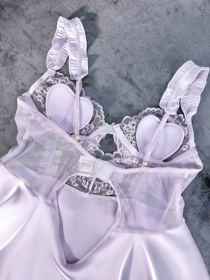 Purple Soft Satin Slip Dress