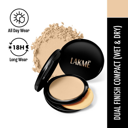 Lakme Xtraordin-Airy Compact, 2 In 1 Compact + Foundation, Lightweight, SPF17 - 01 Classic Ivory