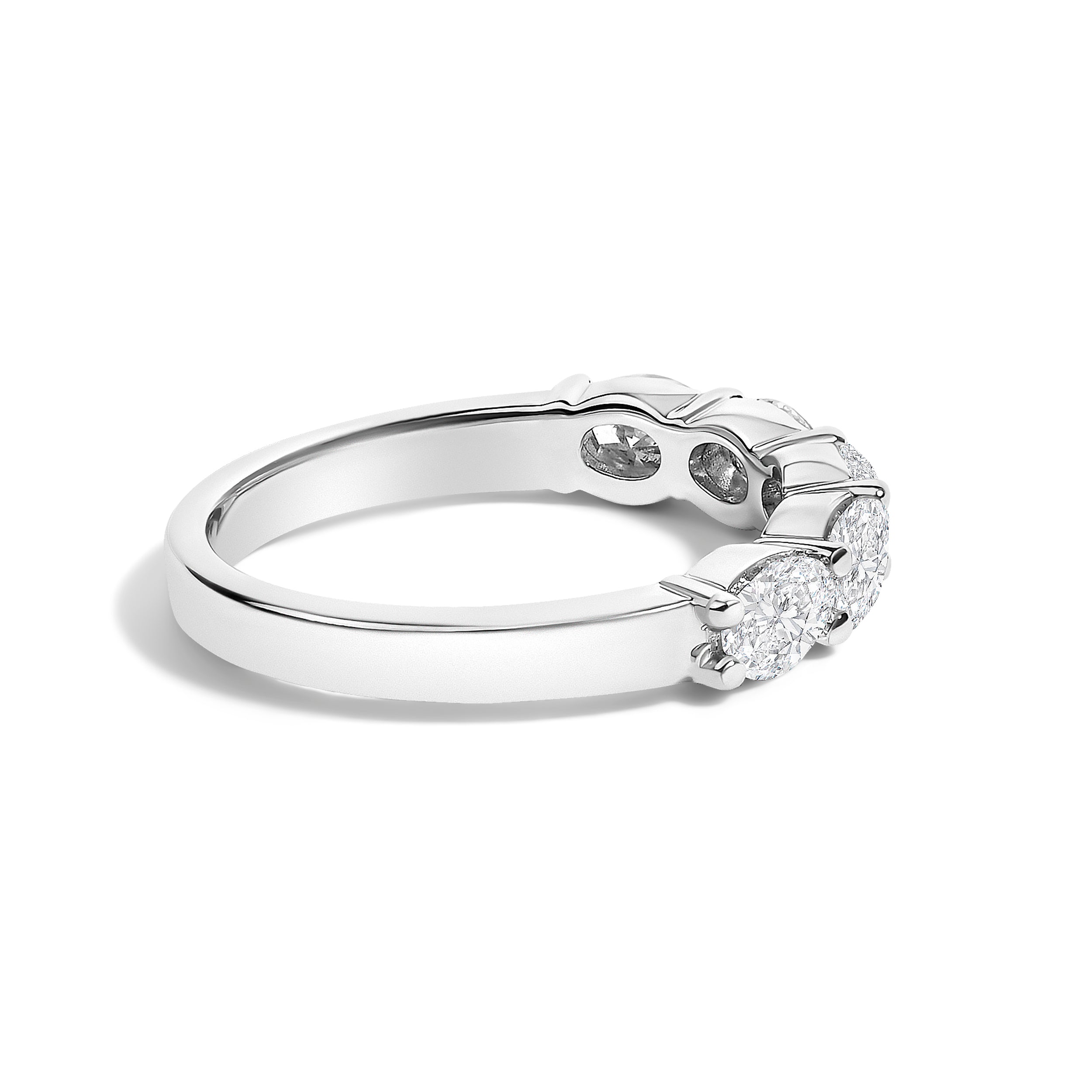 14K White Gold 1 1/4 Cttw Lab Grown Oval East West Band Ring  DestGlow