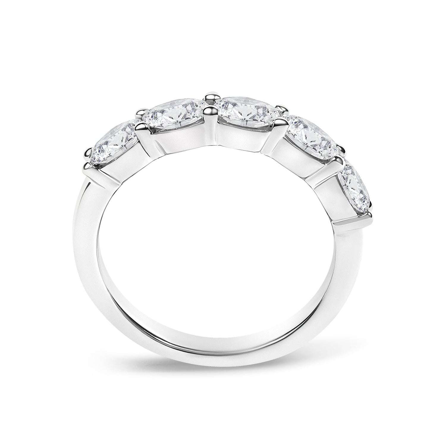 14K White Gold 1 1/4 Cttw Lab Grown Oval East West Band Ring  DestGlow