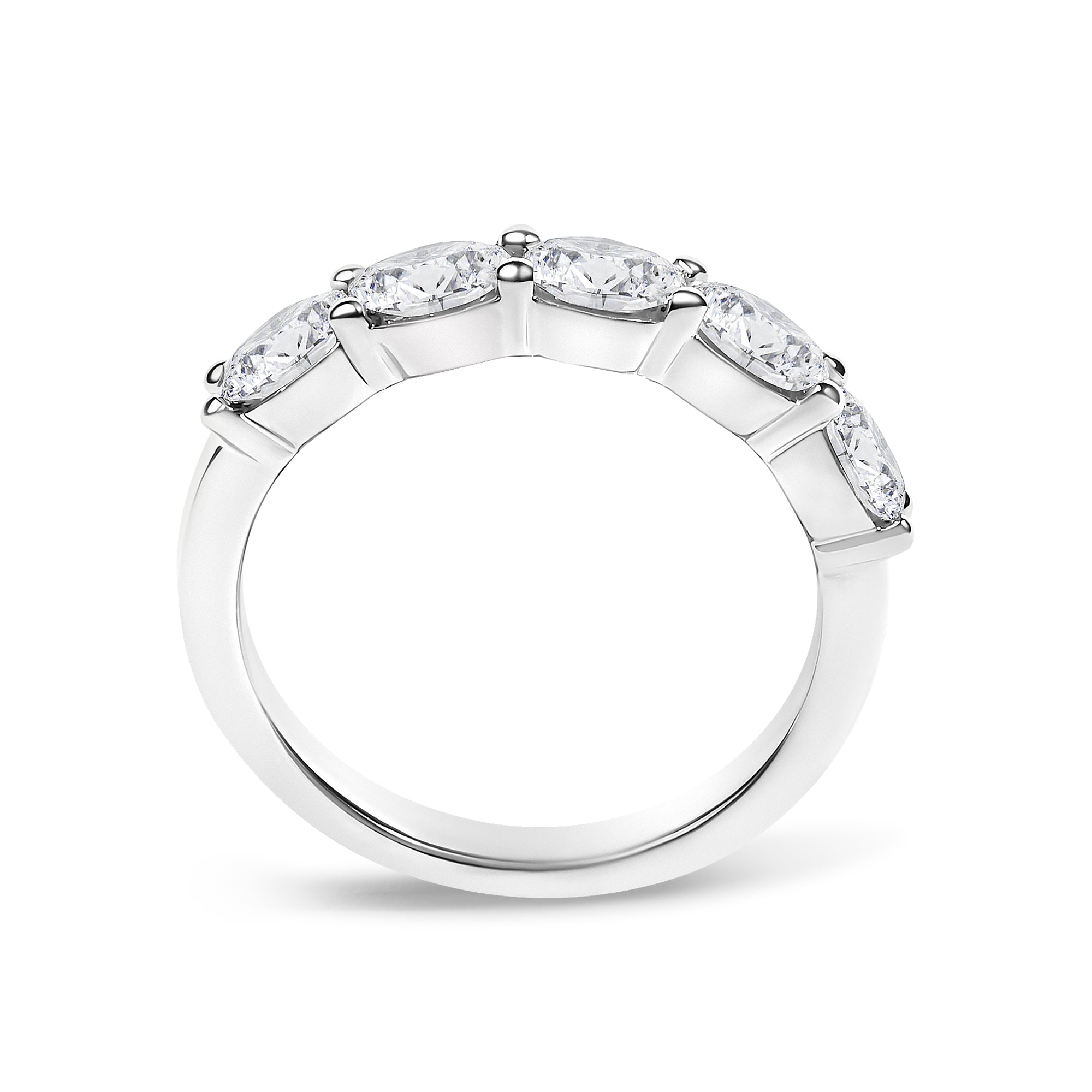 14K White Gold 1 1/4 Cttw Lab Grown Oval East West Band Ring  DestGlow