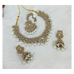 Joban Fashion Cream Stone Work Necklace Set