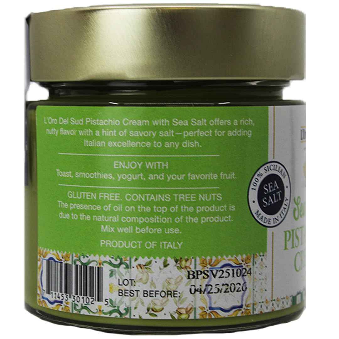 LOro Del Sud, Sicilian Pistachio Cream with Sea Salt, 7oz (200g)