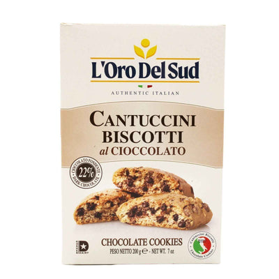 L'Oro Del Sud Cantuccini Biscotti with Chocolate – Authentic Italian Almond Cookies, 6.35 oz