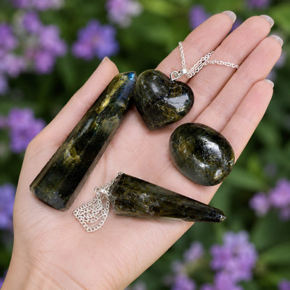 Labradorite Crystal Gift Set For Emotional Support and Protection, Real Polished Gemstones.  DestGlow