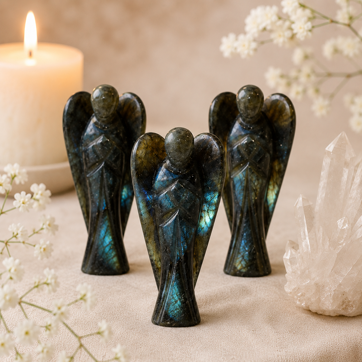 Labradorite Crystal Angel Pocket Guardian