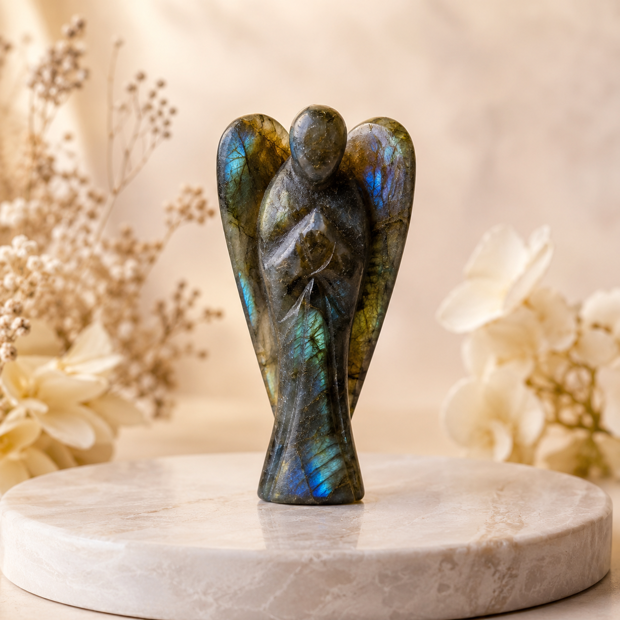 Labradorite Crystal Angel Pocket Guardian