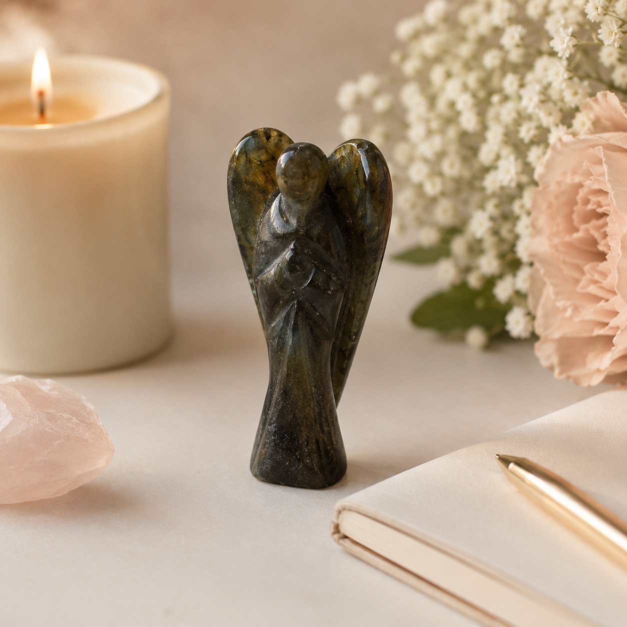 Labradorite Crystal Angel Pocket Guardian