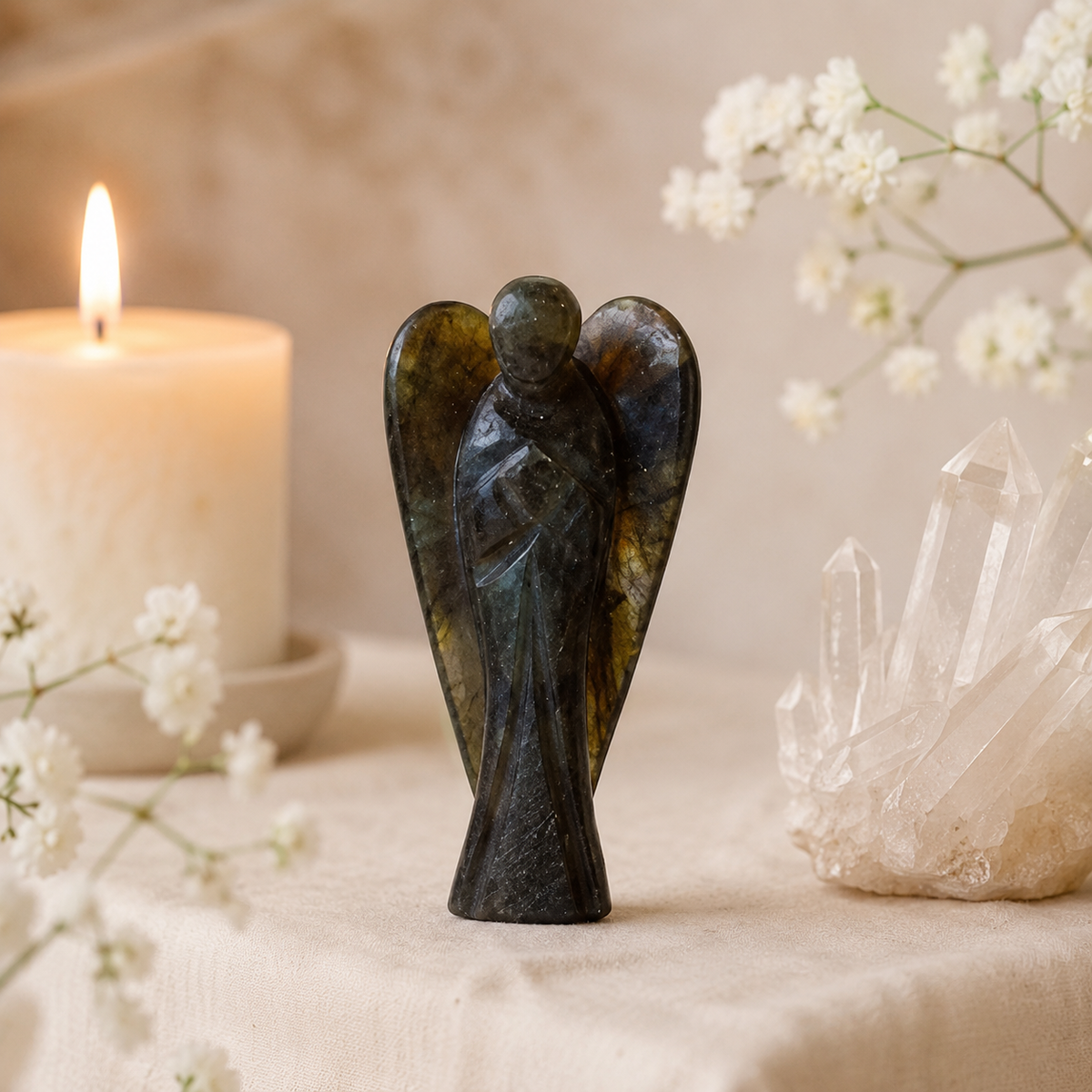Labradorite Crystal Angel Pocket Guardian