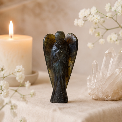 Labradorite Crystal Angel Pocket Guardian