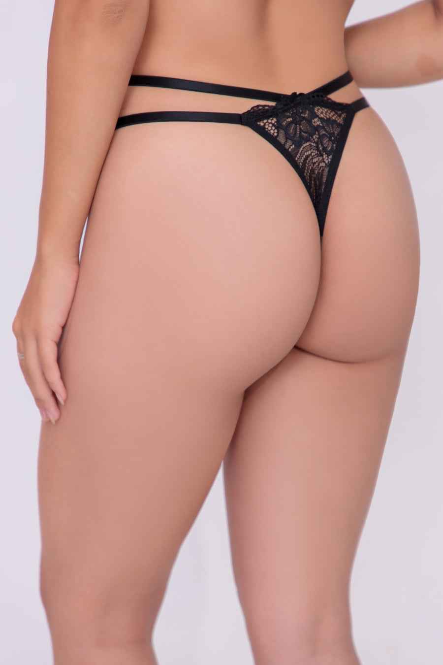 Lace Double Strap Thong